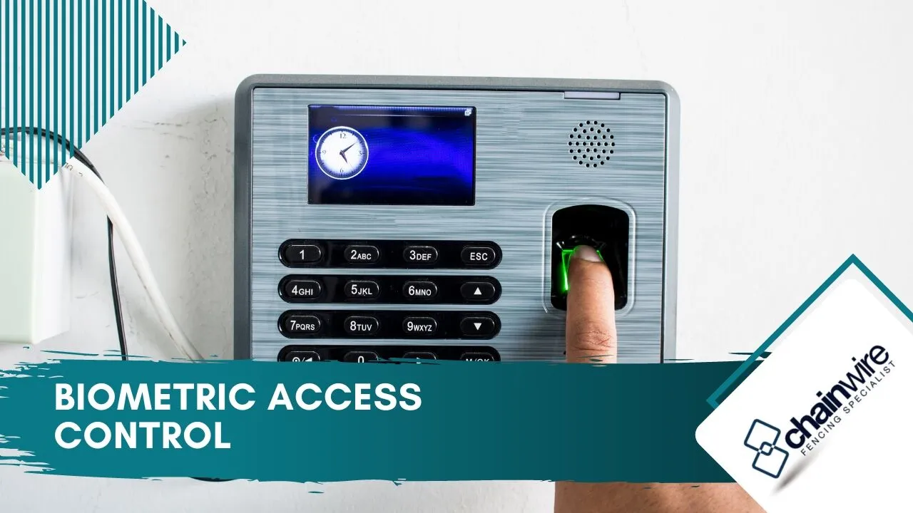 Fingerprint biometric access control reader at a secured gate