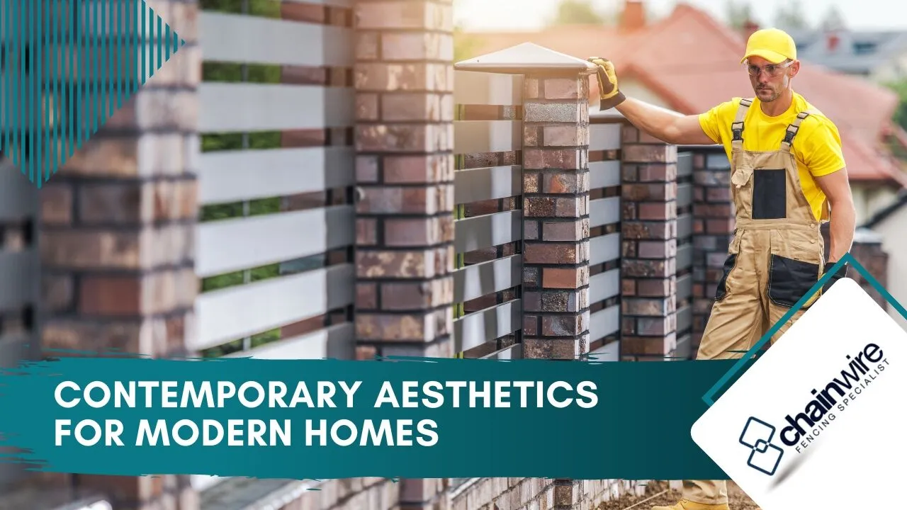 Aluminium slat fencing along a modern home boundary