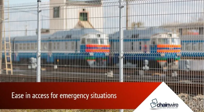 Chainwire fencing lining a rail corridor