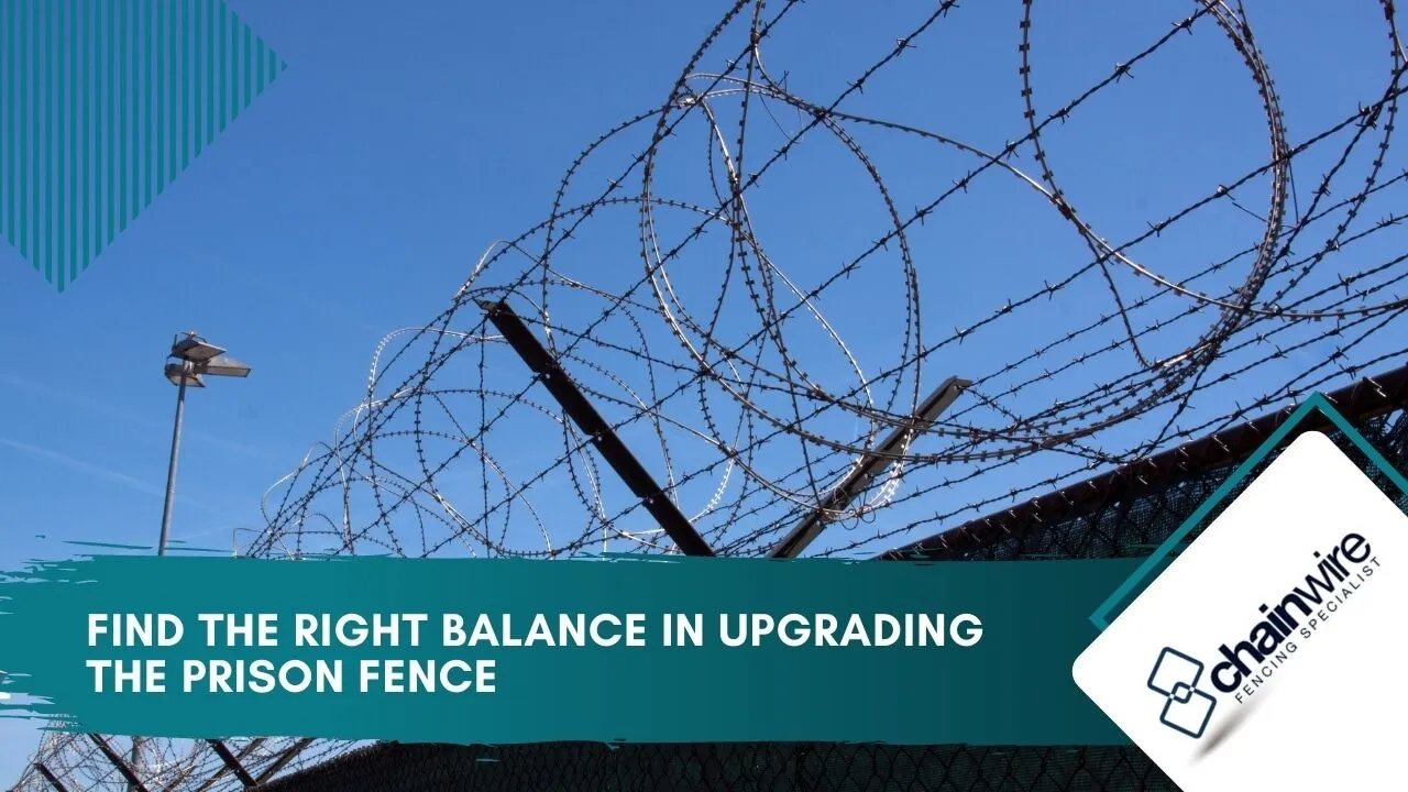 A high-security perimeter fence with anti-climb mesh and topping