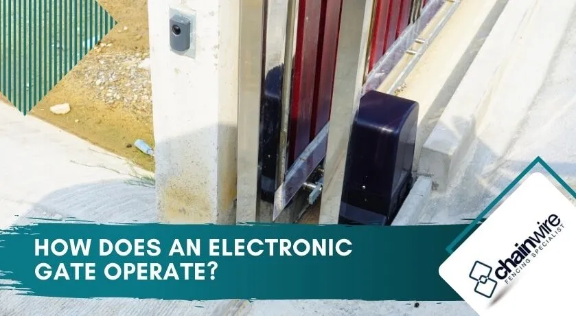 Automated sliding security gate at a commercial site entrance