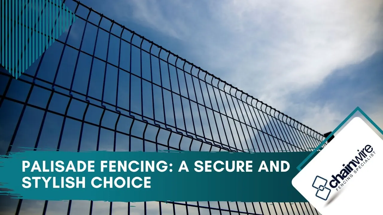 Steel palisade security fence with pointed pale tops