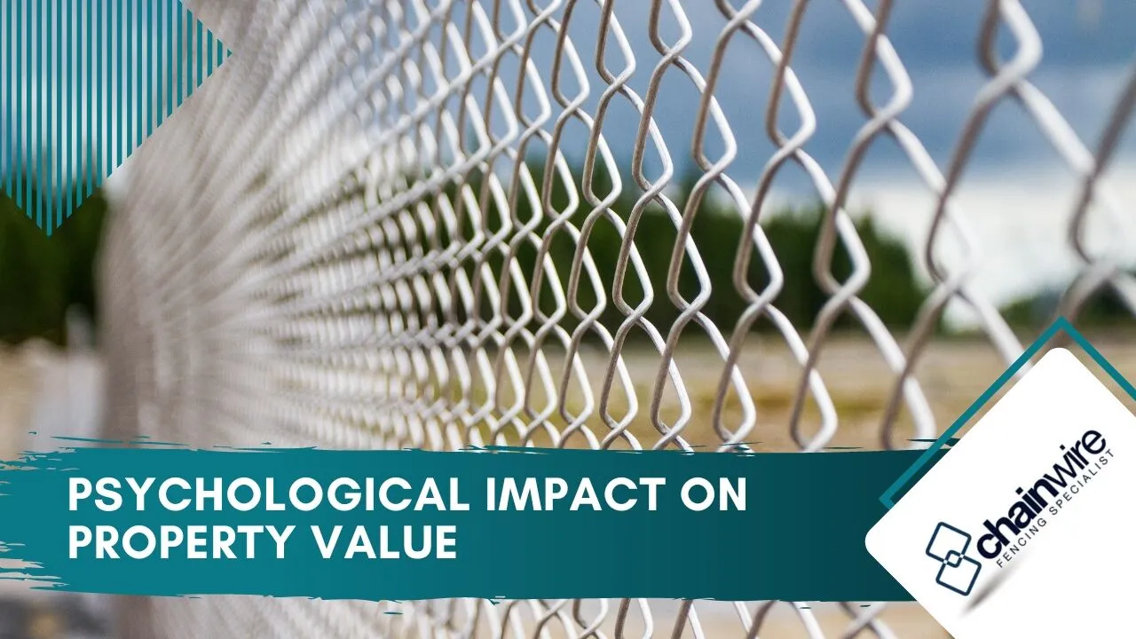 A high chainwire security fence around a commercial facility