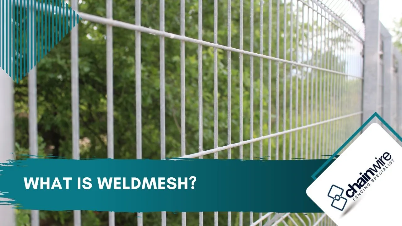 A welded wire mesh security fence panel