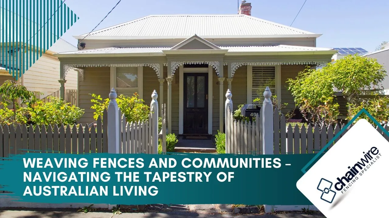 Suburban dividing fence marking a shared boundary between two homes