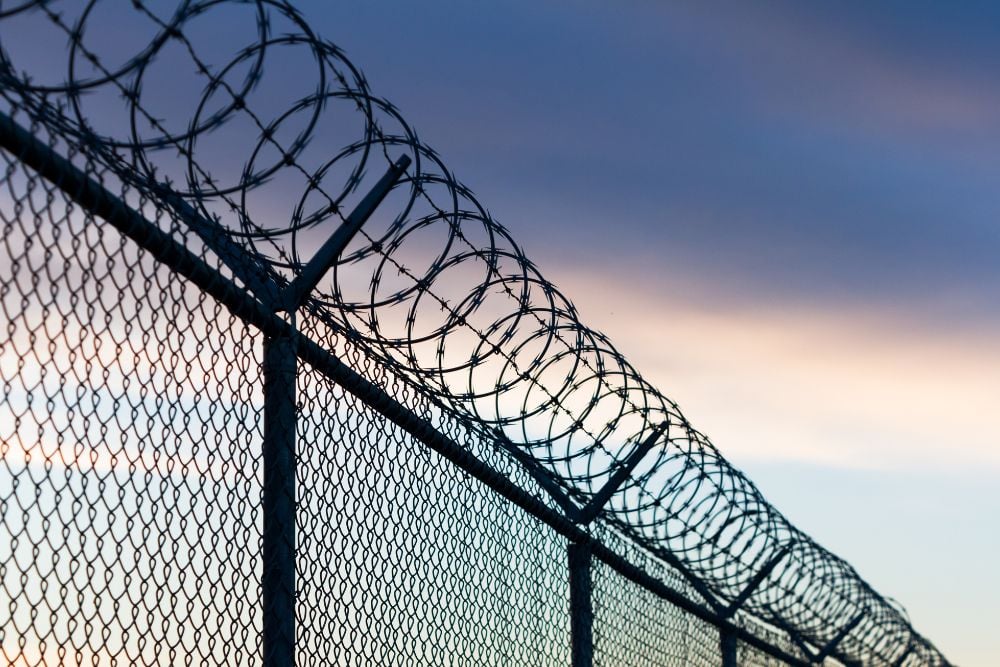 Barbed wire security fencing installed by Chainwire Fencing Specialist at perimeter boundary